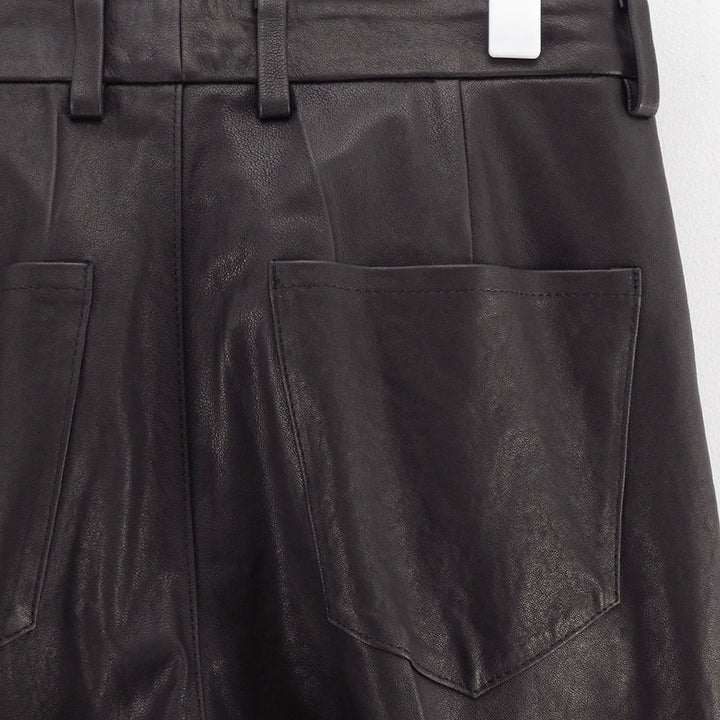 AURALEE/オーラリー】TEXTURED LAMB LEATHER PANTS A26SP02BLの通販