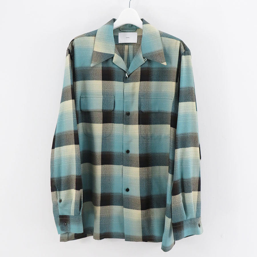【SUGARHILL/シュガーヒル】<br>RAYON OMBRE PLAID OPEN COLLAR BLOUSE <br>2441000507