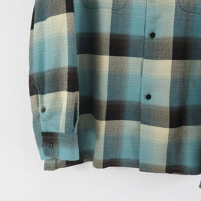 【SUGARHILL/シュガーヒル】<br>RAYON OMBRE PLAID OPEN COLLAR BLOUSE <br>2441000507