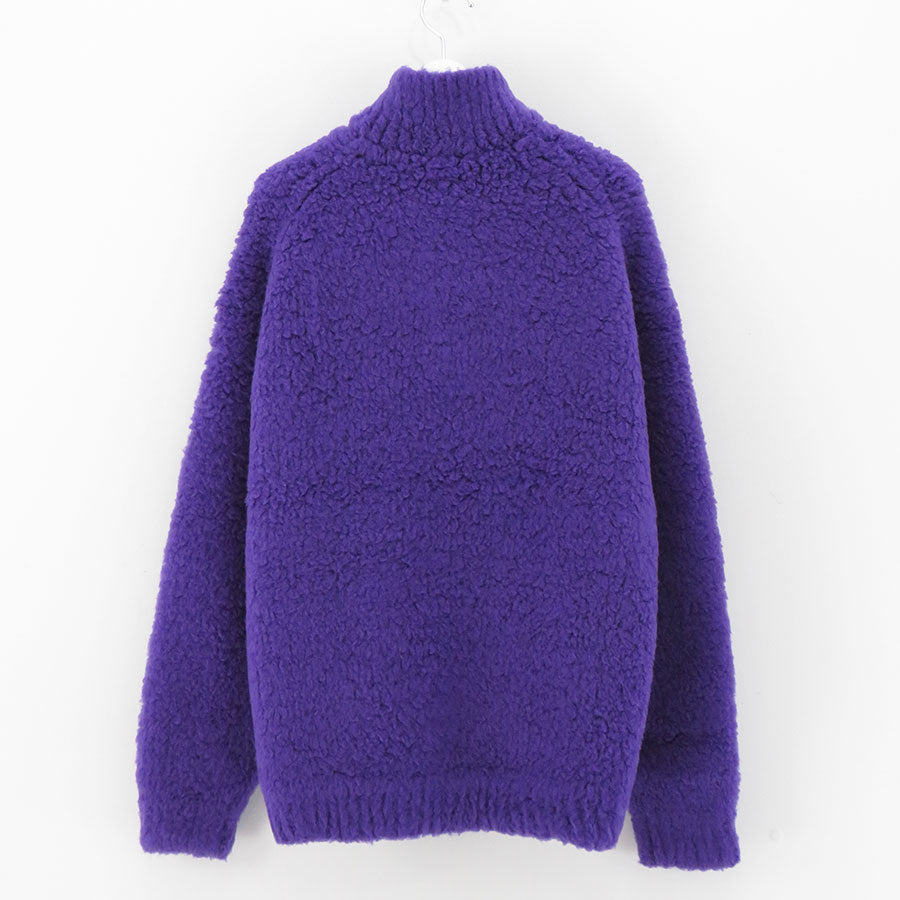 【AURALEE/オーラリー】<br>MERINO WOOL BOA KNIT HALF ZIP P/O <br>A24AP01WB