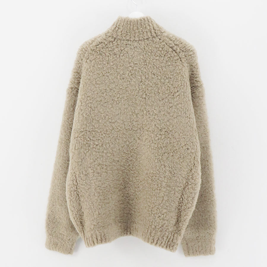 【AURALEE/オーラリー】<br>MERINO WOOL BOA KNIT HALF ZIP P/O <br>A24AP01WB