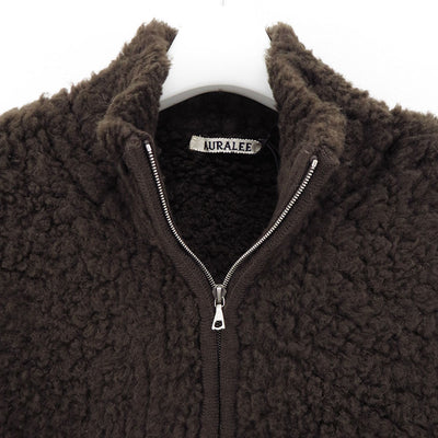 【AURALEE/オーラリー】<br>MERINO WOOL BOA KNIT HALF ZIP P/O <br>A24AP01WB