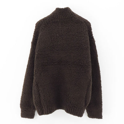 【AURALEE/オーラリー】<br>MERINO WOOL BOA KNIT HALF ZIP P/O <br>A24AP01WB