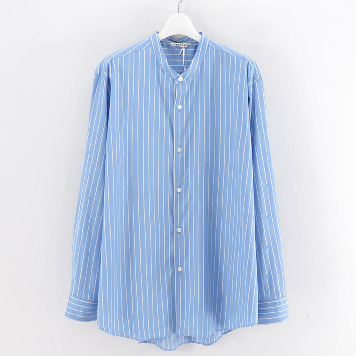 トップス AURALEE 26SS STRIPE STAND COLLAR SHIRT AURALEE/オーラリー】COTTON SILK STRIPE STAND COLLAR SHIRT