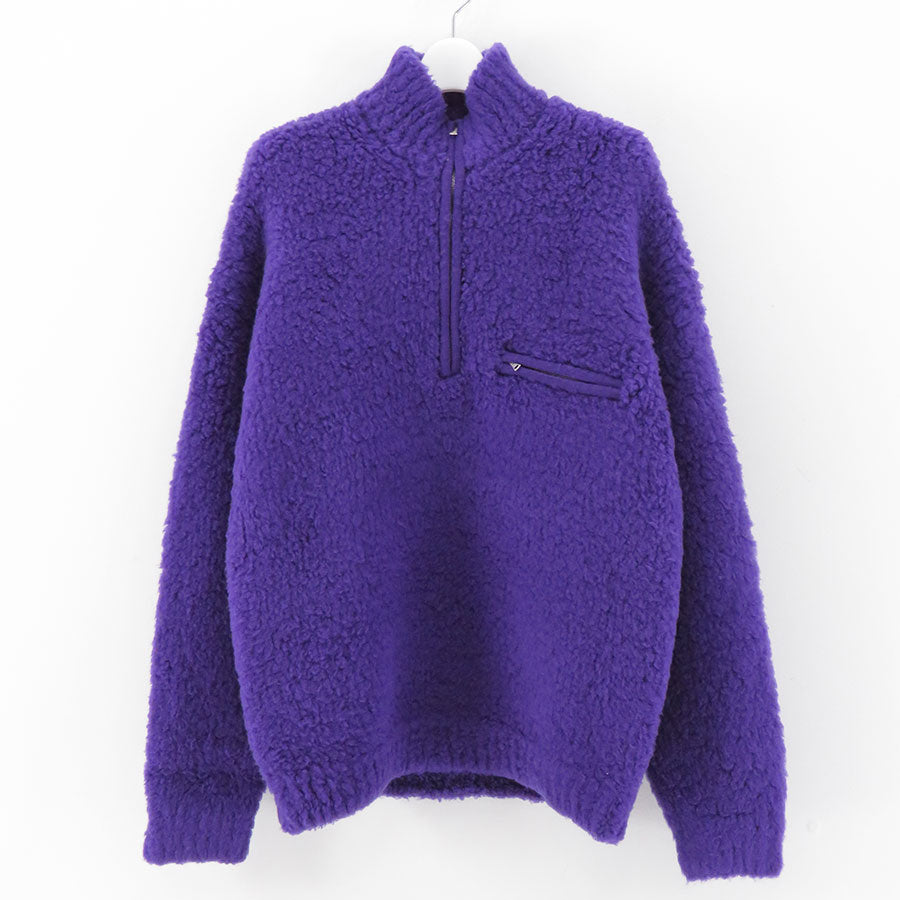 【AURALEE/オーラリー】<br>MERINO WOOL BOA KNIT HALF ZIP P/O <br>A24AP01WB