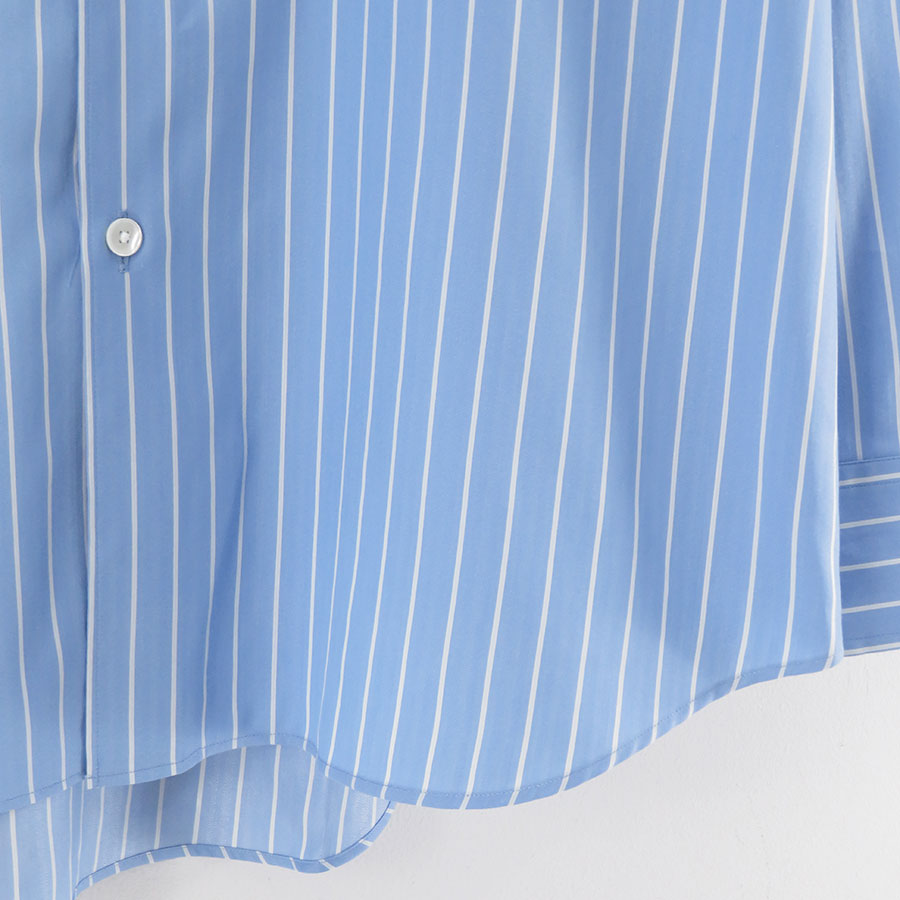 AURALEE/オーラリー】COTTON SILK STRIPE STAND COLLAR SHIRT