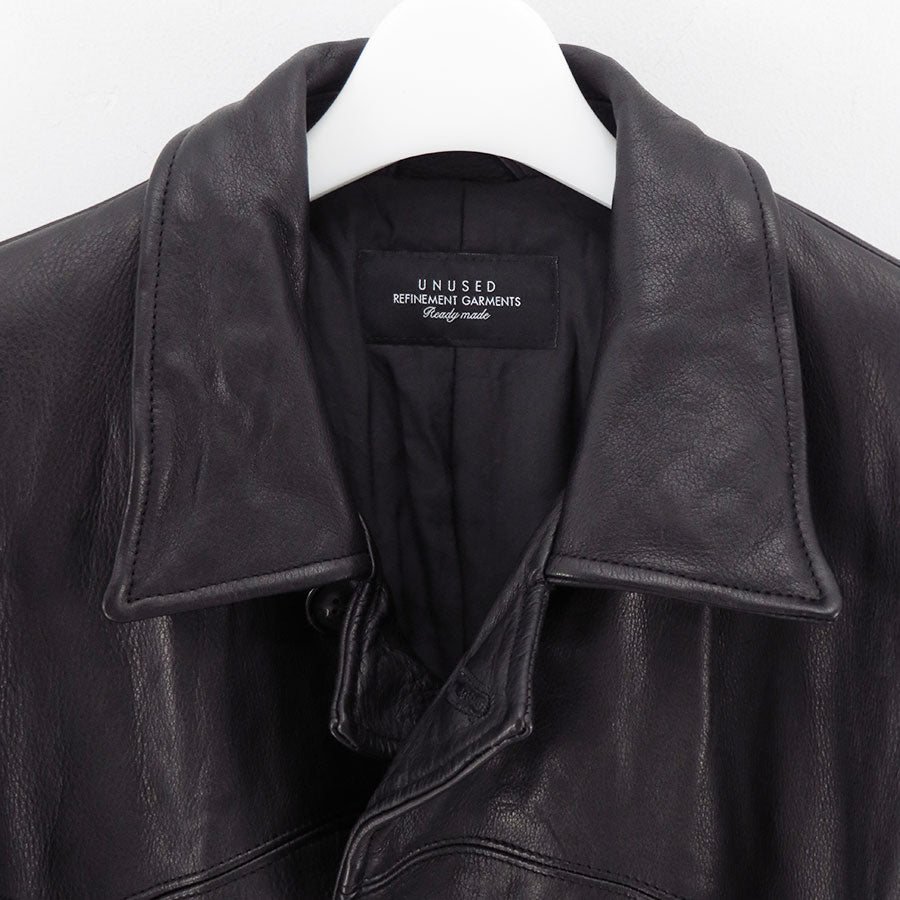 【UNUSED/アンユーズド】<br>Leather car coat <br>US2450