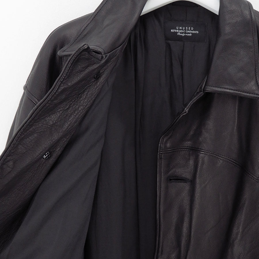 【UNUSED/アンユーズド】<br>Leather car coat <br>US2450