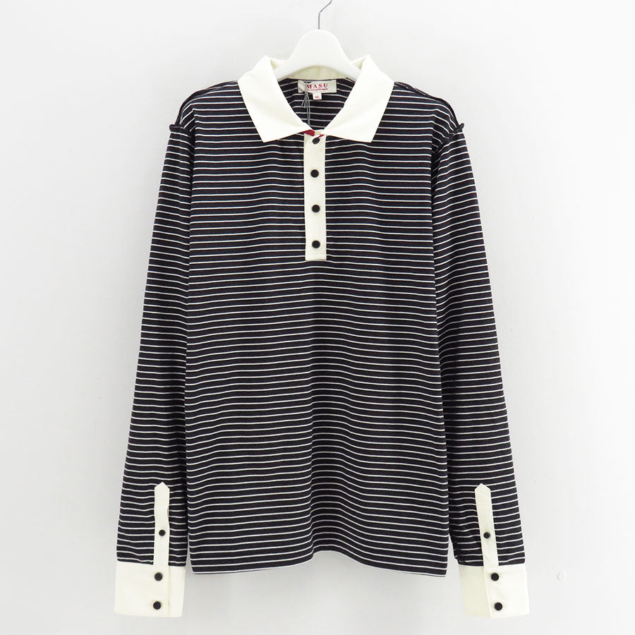 M A S U/エムエーエスユー】OPPOSITE STRIPE PULLOVER SHIRT