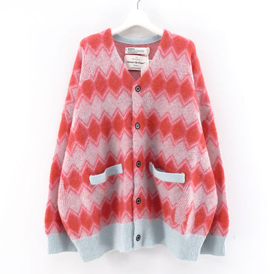 【DAIRIKU/ダイリク】<br>Mohair Border Cardigan <br>23AWK-2
