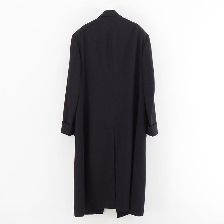 Y's 22SS シワ加工 半袖 ロングジャケット 黒2 Y's for men/ワイズフォーメン】シワギャバマッキン袖口ロング
