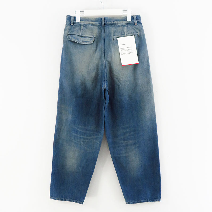 【Graphpaper/グラフペーパー】<br>Selvage Denim Two Tuck Tapered Pants (DARK FADE) <br>GU233-40187DB