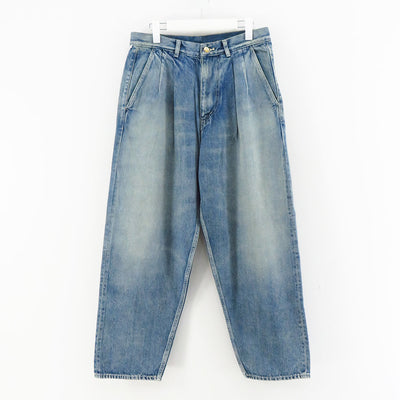 【Graphpaper/グラフペーパー】<br>Selvage Denim Two Tuck Tapered Pants (LIGHT FADE) <br>GU233-40187LB