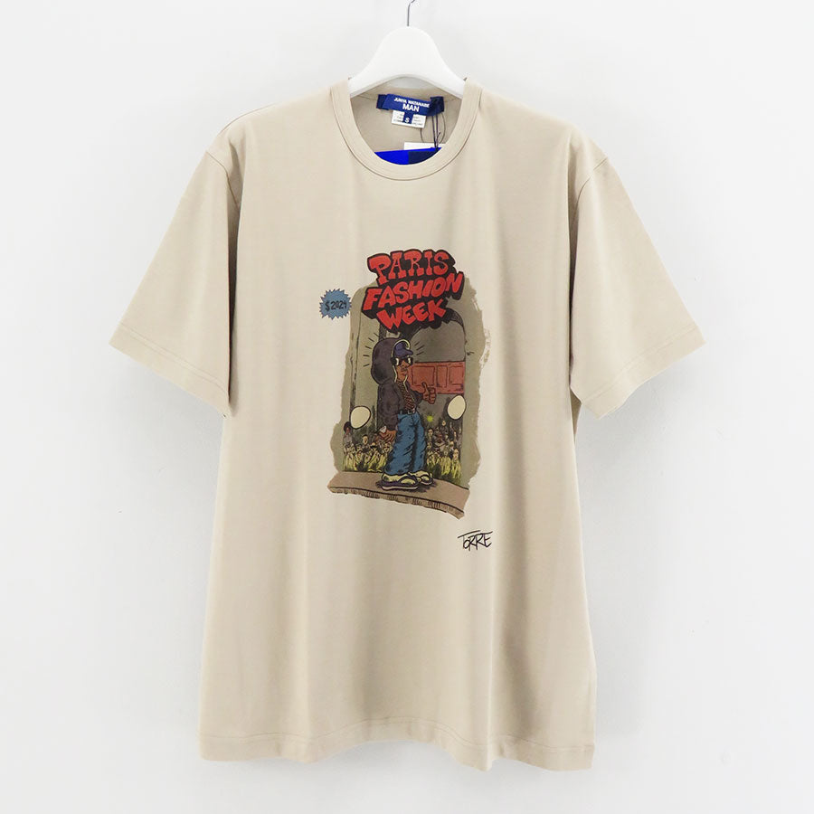 【JUNYA WATANABE MAN】<br>綿天竺製品プリントTシャツ <br>WM-T016-051