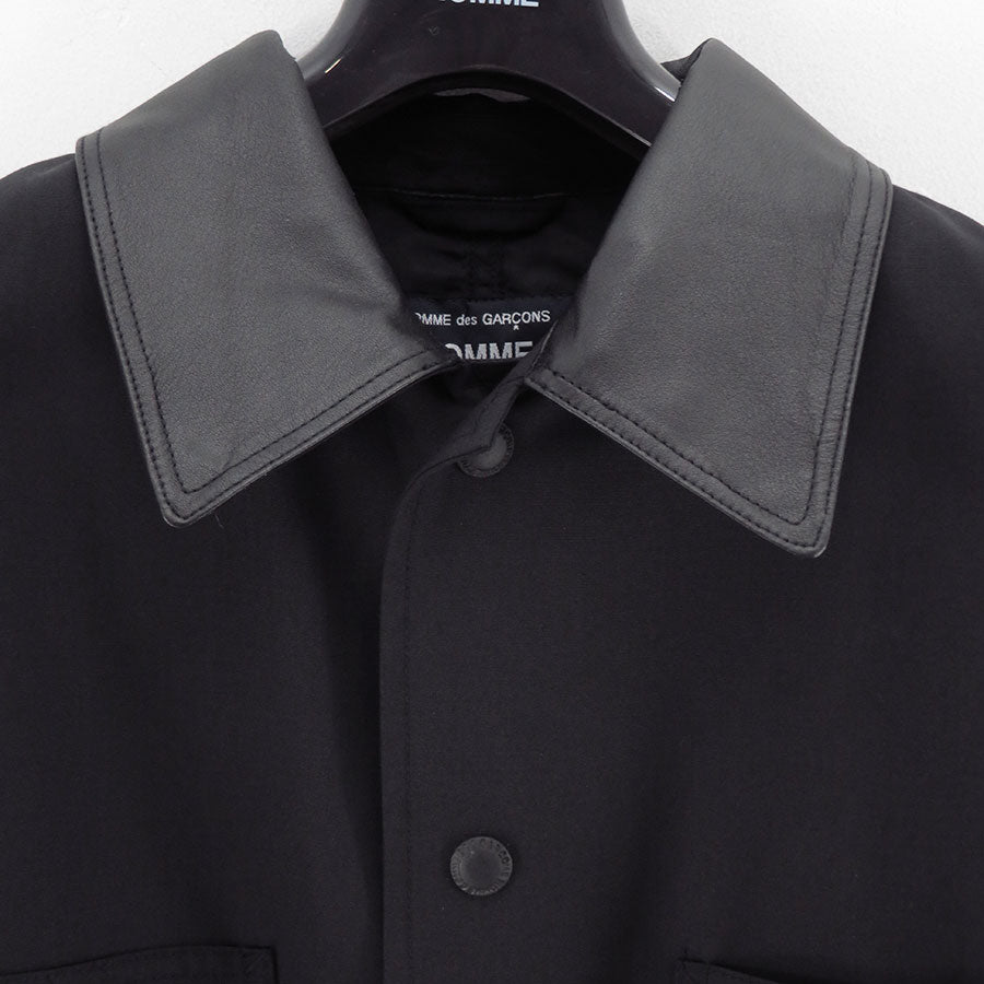 COMME des GARCONS HOMME/コムデギャルソンオム】ウールポプリン×牛革