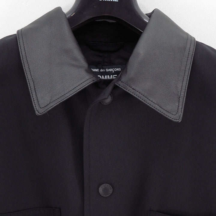 COMME des GARCONS HOMME/コムデギャルソンオム】ウールポプリン×牛革
