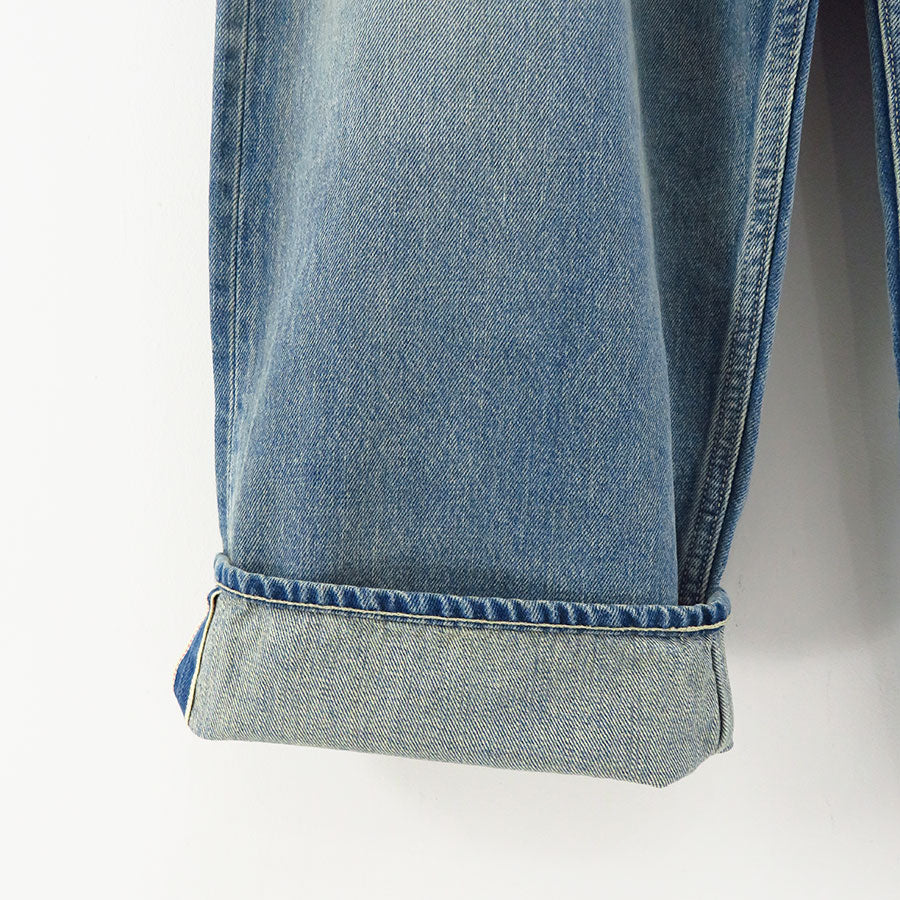 【Graphpaper/グラフペーパー】<br>Selvage Denim Two Tuck Pants (LIGHT FADE) <br>GU233-40188LB