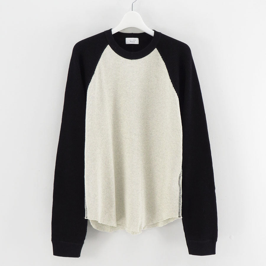 【UNUSED/アンユーズド】<br>Long-sleeve waffle T-shirt <br>US2522