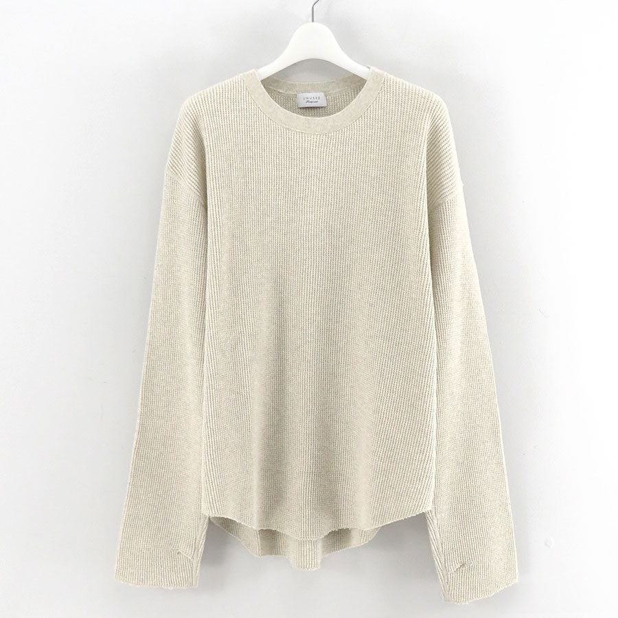 【UNUSED/アンユーズド】<br>Long-sleeve waffle T-shirt <br>US2523