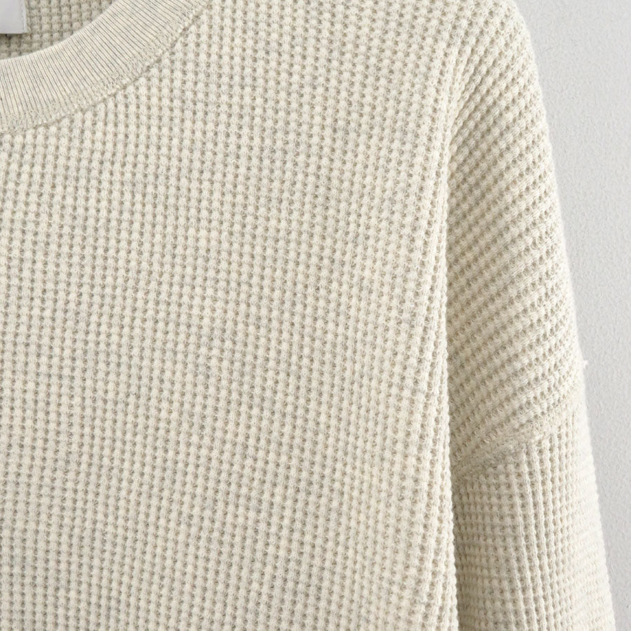 【UNUSED/アンユーズド】<br>Long-sleeve waffle T-shirt <br>US2523