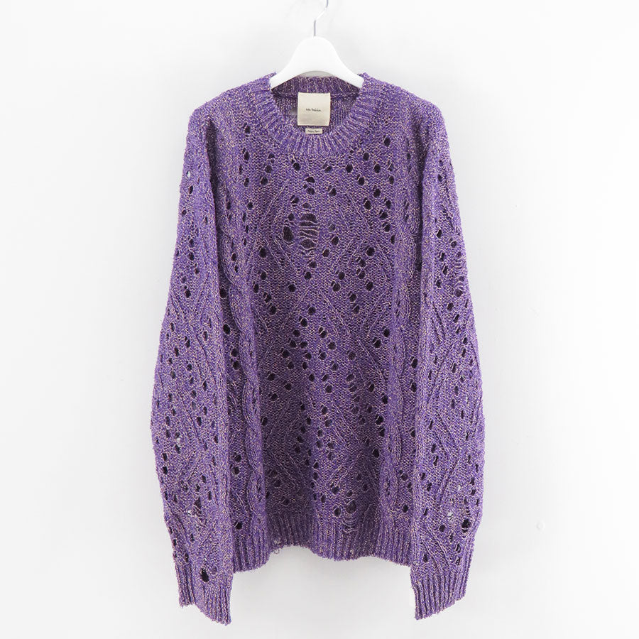【Kota Gushiken/コウタグシケン】<br>Cable Shaggy Jumper with Holes <br>KGAW25-K06