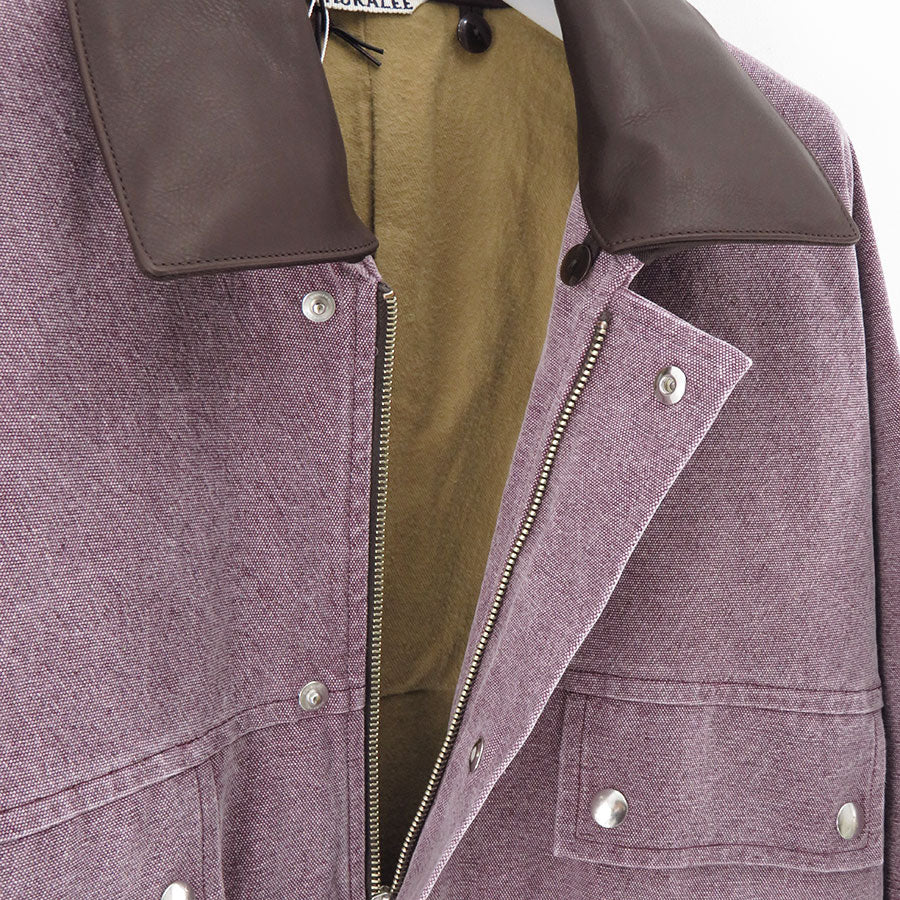 【AURALEE/オーラリー】<br>WASHED ORGANIC CANVAS HUNTING BLOUSON (PURPLE) <br>A24AB01HG