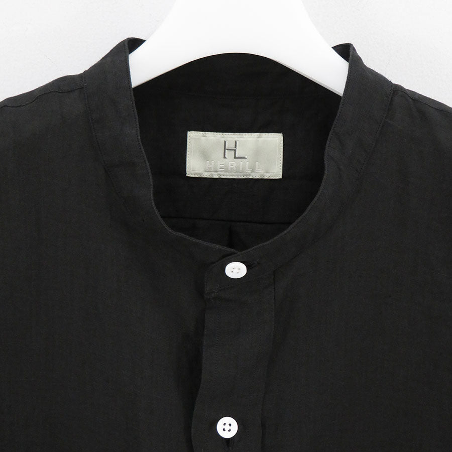 【HERILL/ヘリル】<br>Linen ramie band collar <br>24-050-HL-8060-1
