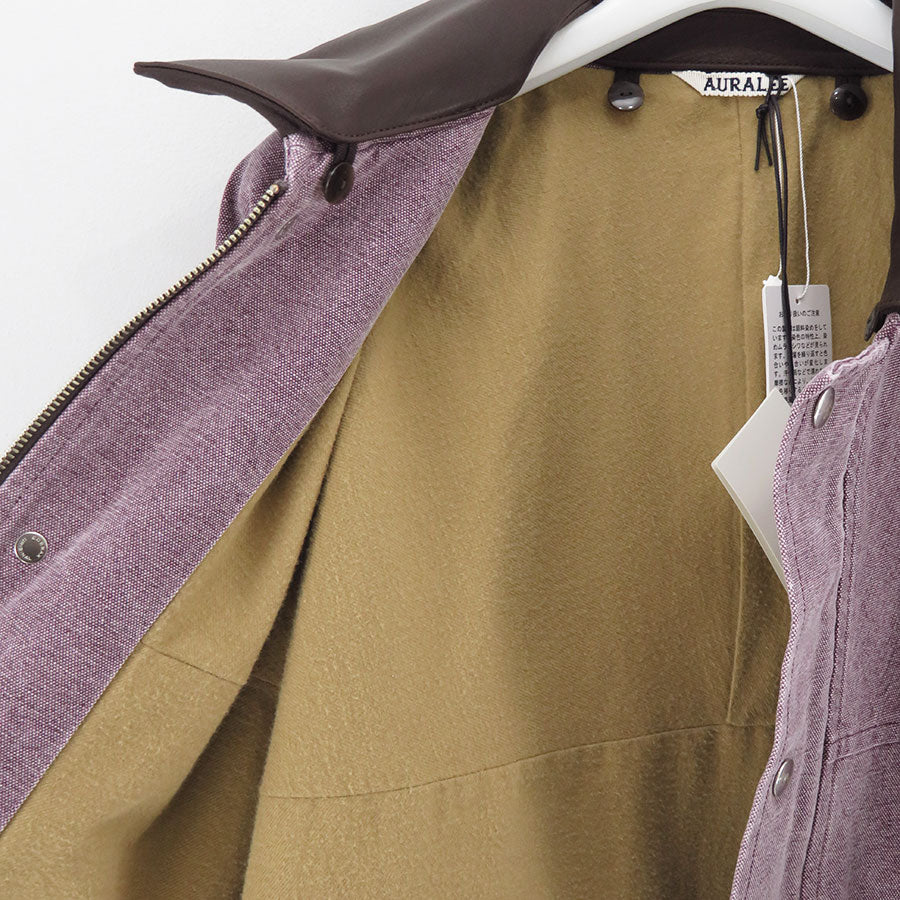 【AURALEE/オーラリー】<br>WASHED ORGANIC CANVAS HUNTING BLOUSON (PURPLE) <br>A24AB01HG