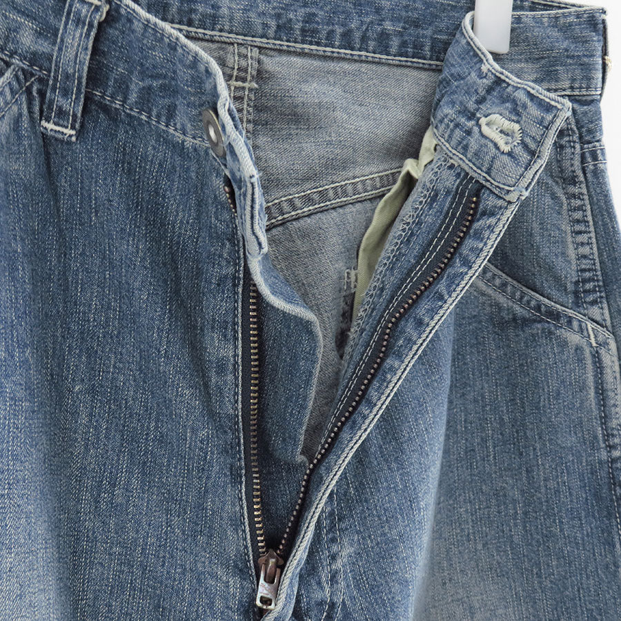 【ULTERIOR/アルテリア】<br>VINTAGE FADED LIGHT DENIM PAINTER PANTS <br>UPJ06-KC225