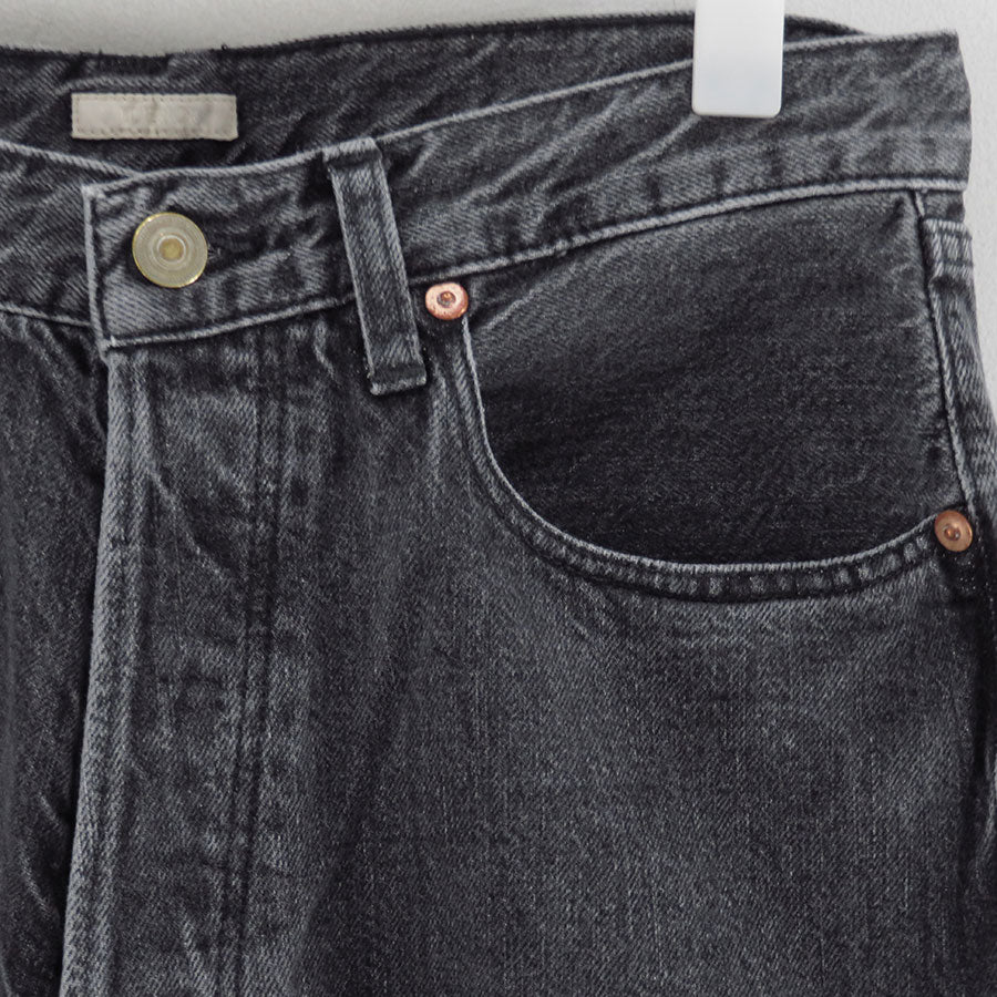 【ULTERIOR/アルテリア】<br>WASHED SELVEDGE BLACK DENIM 5P PANTS <br>UPJ05-KC223-S