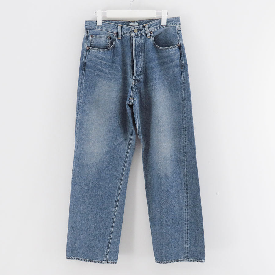 overdue flair ♥ CREASE LINE STRAIGHT DENIM /追跡付 Graphpaper) Selvage Denim Two Tuck Tapered Pants(LIGHT FADE