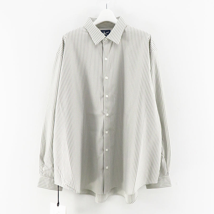 【KANEMASA PHIL./カネマサフィル】<br>Pencil Stripe Dress Jersey Shirt <br>KM23A011
