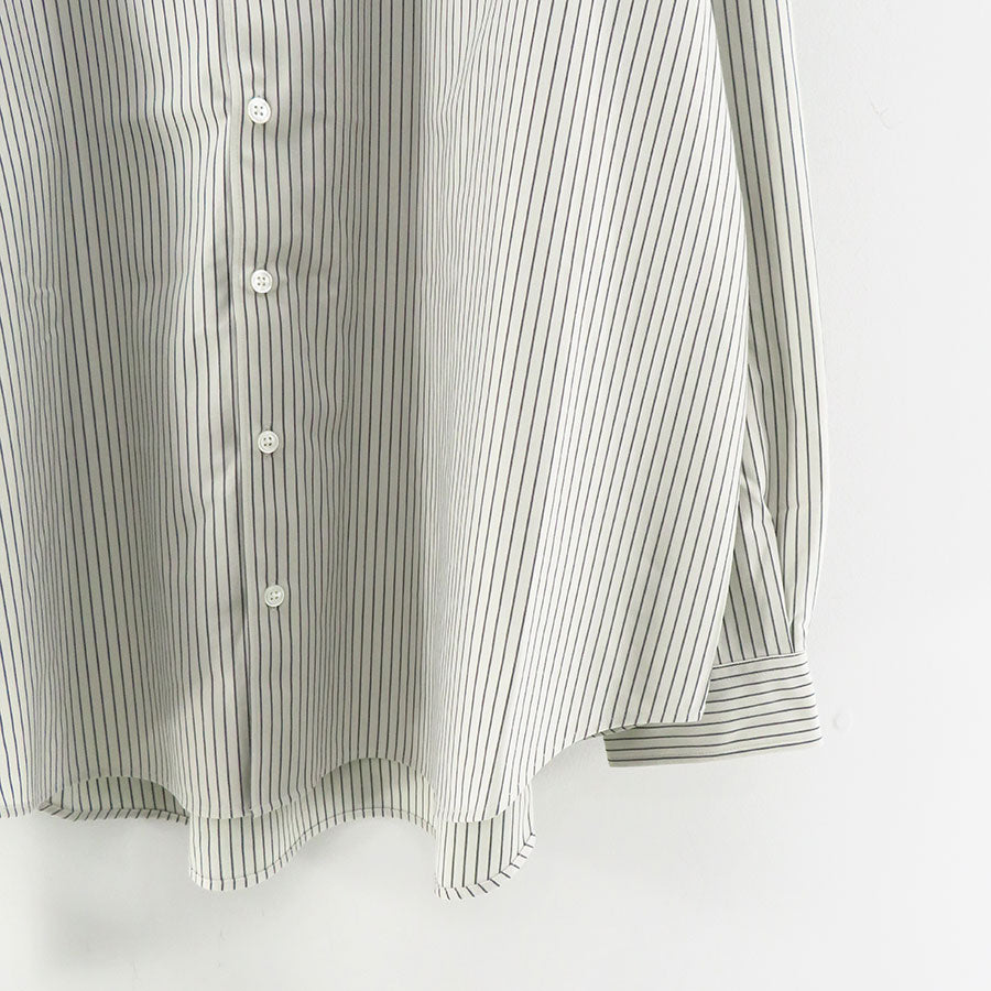 【KANEMASA PHIL./カネマサフィル】<br>Pencil Stripe Dress Jersey Shirt <br>KM23A011