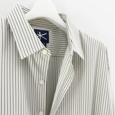 【KANEMASA PHIL./カネマサフィル】<br>Pencil Stripe Dress Jersey Shirt <br>KM23A011
