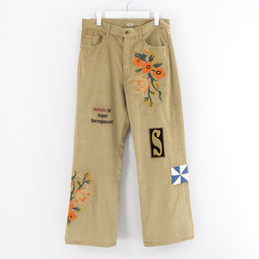 【人気アイテム】khoki 25aw コーデュロイパンツ　定価 78,100 KHOKI/コッキ】Embroidery-design pants 25fw-p-08の通販 「ONENESS