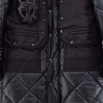 【JUNYA WATANABE MAN】<br>エステルリップストップキルティング×ナイロンツイル INNERRAUM フーデッドコート <br>WL-C007-051