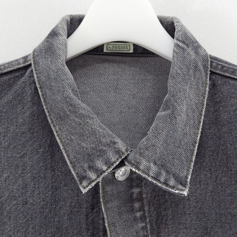【A.PRESSE/アプレッセ】<br>Vintage Gray Denim Jacket <br>25AAP-01-41