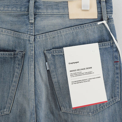 【Graphpaper/グラフペーパー】<br>Selvage Denim Five Pocket Tapered Pants <br>GU253-40058LB