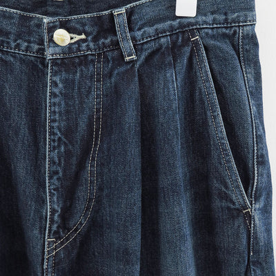 【Graphpaper/グラフペーパー】<br>Selvage Denim Two Tuck Tapered Pants <br>GU253-40060DB