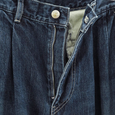 【Graphpaper/グラフペーパー】<br>Selvage Denim Two Tuck Tapered Pants <br>GU253-40060DB