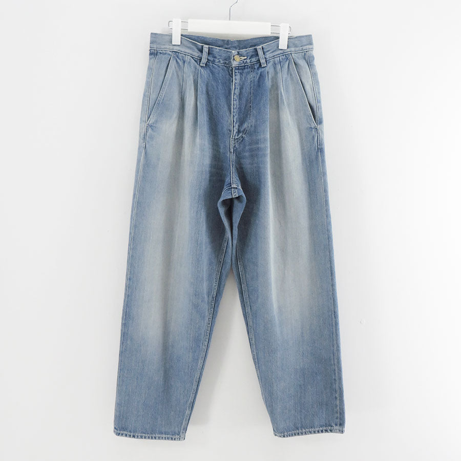 【Graphpaper/グラフペーパー】<br>Selvage Denim Two Tuck Tapered Pants <br>GU253-40060LB