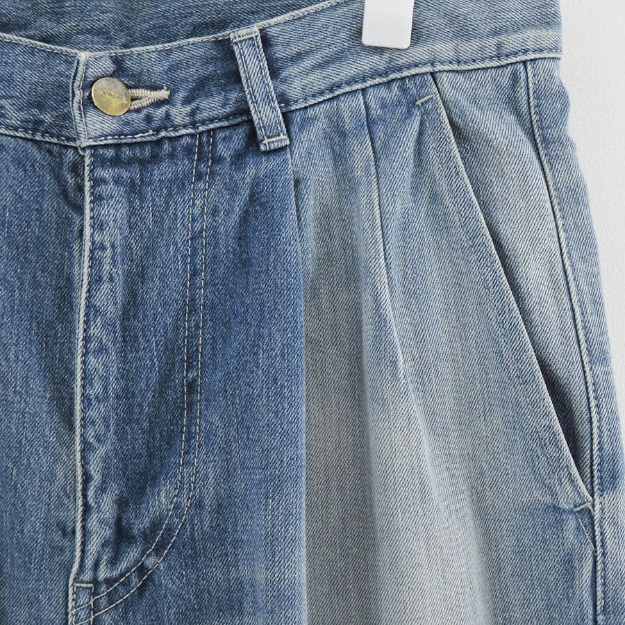 【Graphpaper/グラフペーパー】<br>Selvage Denim Two Tuck Tapered Pants <br>GU253-40060LB