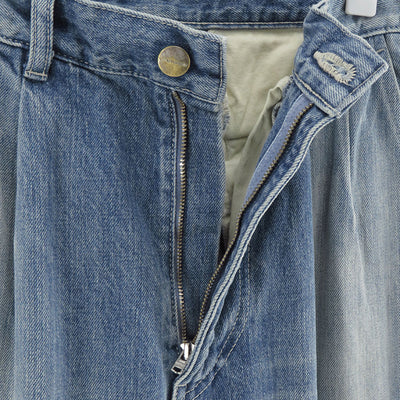 【Graphpaper/グラフペーパー】<br>Selvage Denim Two Tuck Tapered Pants <br>GU253-40060LB