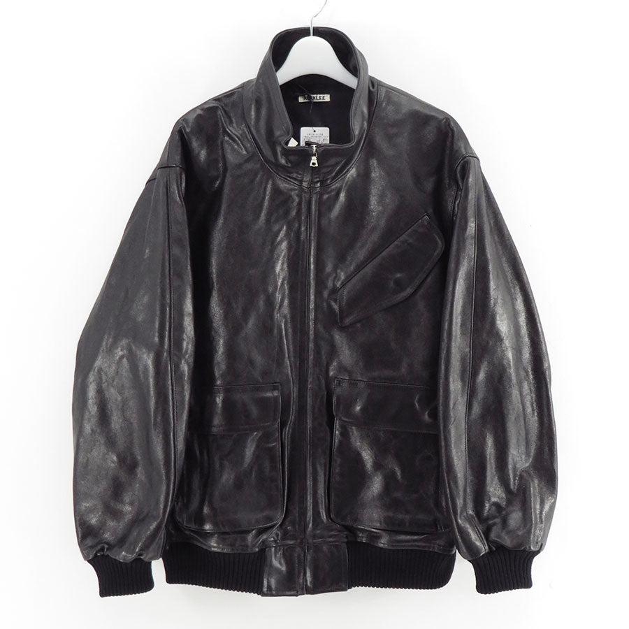 【8/1からポイント10%還元】<br>【AURALEE/オーラリー】<br>LAMB LEATHER ZIP BLOUSON <br>A25AB01WX