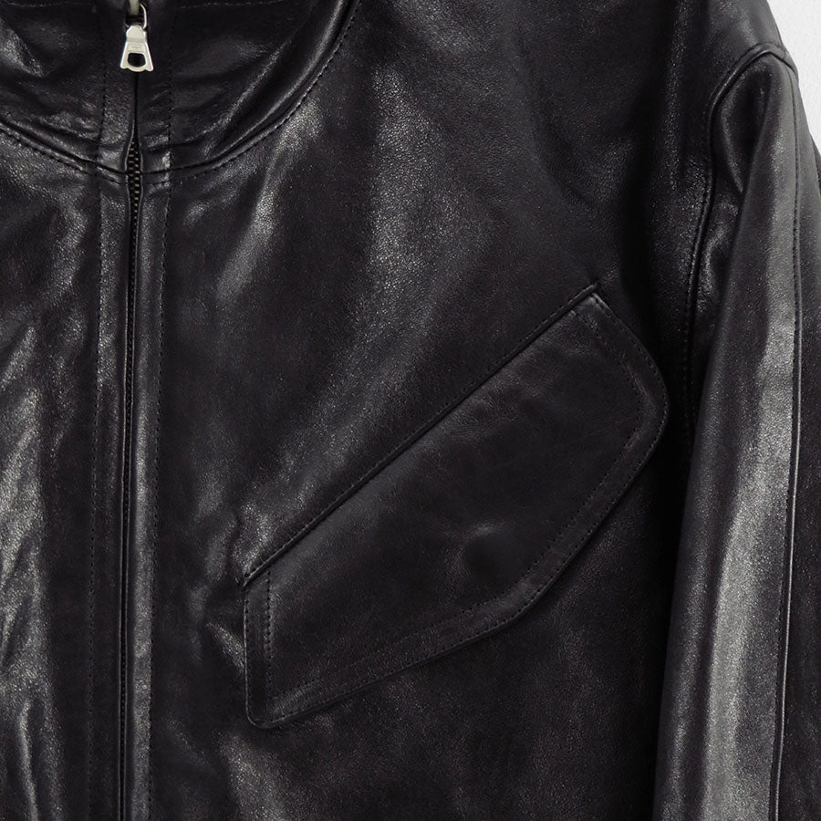 【8/1からポイント10%還元】<br>【AURALEE/オーラリー】<br>LAMB LEATHER ZIP BLOUSON <br>A25AB01WX