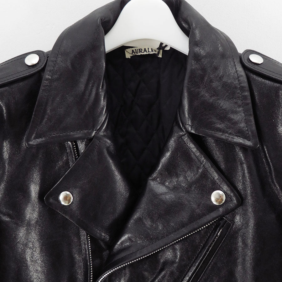 【AURALEE/オーラリー】<br>LAMB LEATHER RIDERS JACKET <br>A25AB02WX