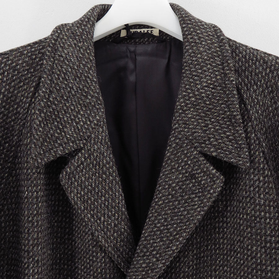 【AURALEE/オーラリー】<br>ALPACA WOOL SILK TWEED SOUTIEN COLLAR COAT <br>A25AC01LS