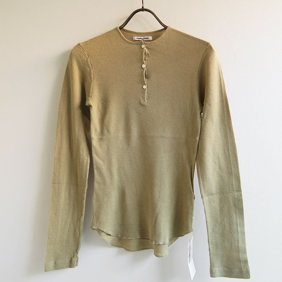 【FUMIKA UCHIDA/フミカウチダ】 <br>GAUZE WAFFLE HENLEY-NECK TOP <br>Usp-UW002