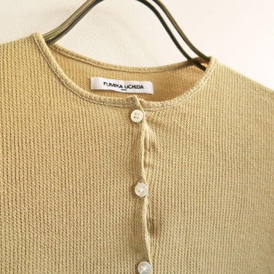 【FUMIKA UCHIDA/フミカウチダ】 <br>GAUZE WAFFLE HENLEY-NECK TOP <br>Usp-UW002