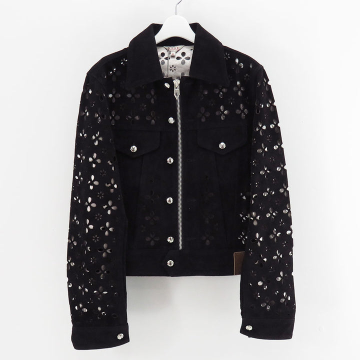 M A S U/エムエーエスユー】FLOWER HOLE LEATHER JACKET M25F9BL005の